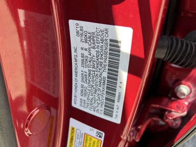 2019 Honda Accord Sedan EX-L 1.5T