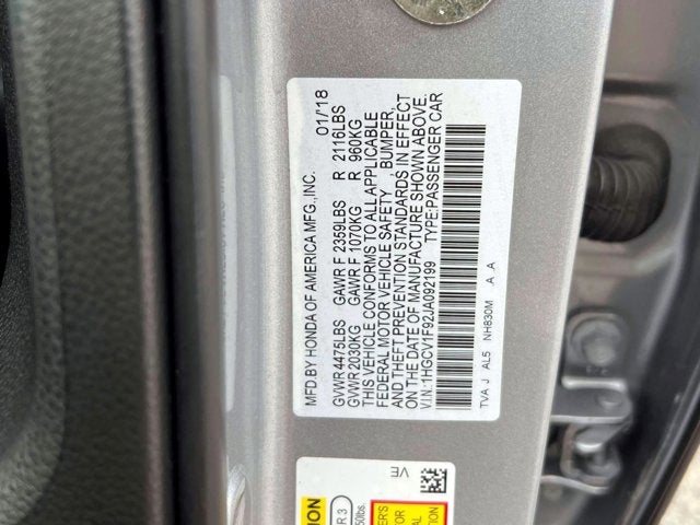 2018 Honda Accord Sedan Touring 1.5T