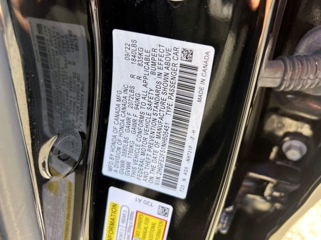 2022 Honda Civic Sedan Sport